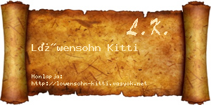 Löwensohn Kitti névjegykártya